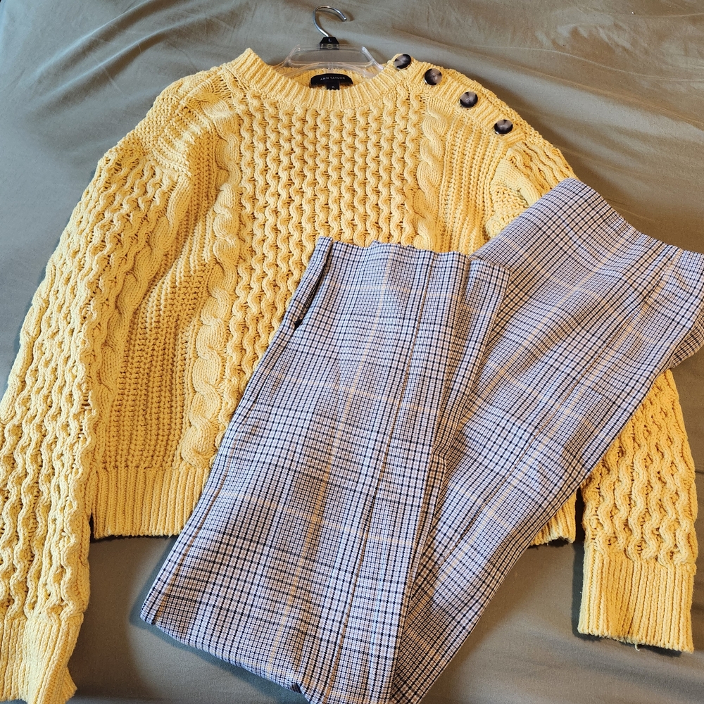 LOFT Yellow Straight Leg Pants
